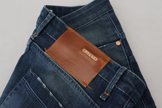 Blue Cotton Slim Fit Women Casual Denim Jeans Acht