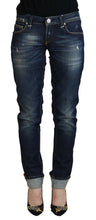 Blue Cotton Slim Fit Women Casual Denim Jeans Acht