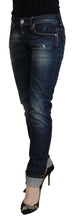 Blue Cotton Slim Fit Women Casual Denim Jeans Acht