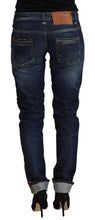 Blue Cotton Slim Fit Women Casual Denim Jeans Acht