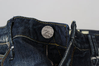 Blue Cotton Slim Fit Women Casual Denim Jeans Acht