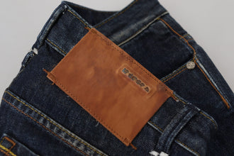 Blue Cotton Slim Fit Women Casual Denim Jeans Acht