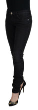 Black Cotton Slim Fit Women Casual Denim Jeans Acht