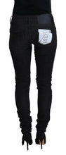 Black Cotton Slim Fit Women Casual Denim Jeans Acht