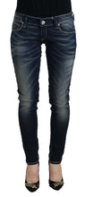 Blue Washed Cotton Slim Fit Women Denim Jeans Acht