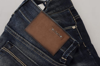 Blue Washed Cotton Slim Fit Women Denim Jeans Acht