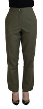 Green Cotton High Waist Women Tapered Pants LAUREL