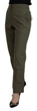 Green Cotton High Waist Women Tapered Pants LAUREL