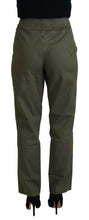 Green Cotton High Waist Women Tapered Pants LAUREL