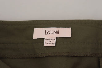 Green Cotton High Waist Women Tapered Pants LAUREL