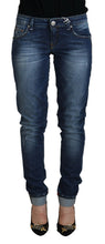 Blue Washed Cotton Slim Fit Women Denim Jeans Acht