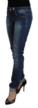 Blue Washed Cotton Slim Fit Women Denim Jeans Acht