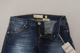 Blue Washed Cotton Slim Fit Women Denim Jeans Acht