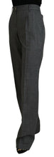 Gray High Waist Women Wool Pants Dolce & Gabbana