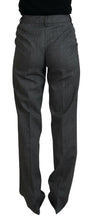 Gray High Waist Women Wool Pants Dolce & Gabbana