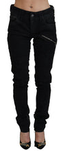 Black Cotton Mid Waist Skinny Slim Fit Denim Jeans John Galliano