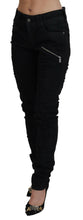 Black Cotton Mid Waist Skinny Slim Fit Denim Jeans John Galliano