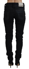 Black Cotton Mid Waist Skinny Slim Fit Denim Jeans John Galliano