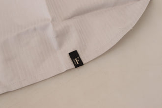 Light Gray Stripes Cotton Sleeveless Collared Top Ferre