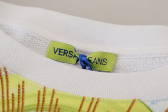 White Graphic Print Long Sleeves Sweater Versace Jeans