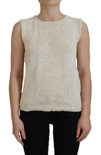 Beige Cotton Blend Sleeveless Round Neck Tank Top PINK MEMORIES