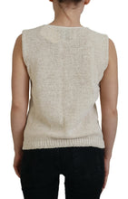 Beige Cotton Blend Sleeveless Round Neck Tank Top PINK MEMORIES