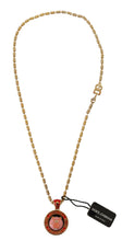 Gold Brass Chain SUPER PIG Pendant Logo Necklace Dolce & Gabbana