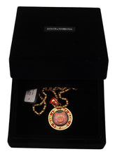 Gold Brass Chain SUPER PIG Pendant Logo Necklace Dolce & Gabbana