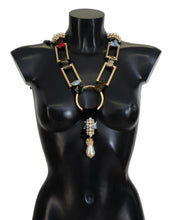 Gold Brass Sicily Crystal Robe Statement Necklace Dolce & Gabbana