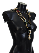 Gold Brass Sicily Crystal Robe Statement Necklace Dolce & Gabbana