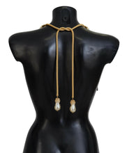 Gold Brass Sicily Crystal Robe Statement Necklace Dolce & Gabbana