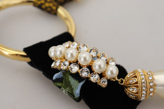 Gold Brass Sicily Crystal Robe Statement Necklace Dolce & Gabbana