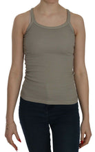 Beige Sleeveless Spaghetti Strap Tank Blouse PINK MEMORIES