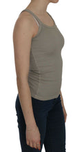 Beige Sleeveless Spaghetti Strap Tank Blouse PINK MEMORIES