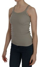 Beige Sleeveless Spaghetti Strap Tank Blouse PINK MEMORIES