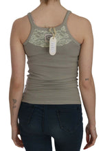 Beige Sleeveless Spaghetti Strap Tank Blouse PINK MEMORIES