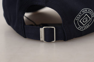 Blue Cotton Logo Print Baseball Cap Casual Hat Gant