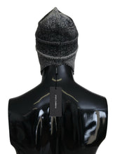Gray Warm Fleece Ear Flaps Knit Beanie Hat Dolce & Gabbana