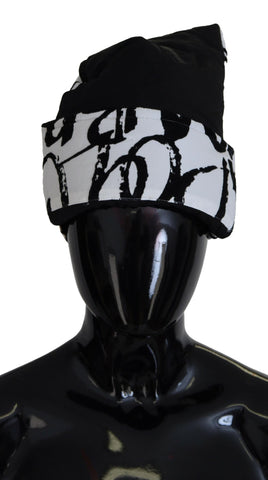 White Printed Nylon Women Winter Beanie Cap Hat Dolce & Gabbana
