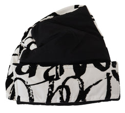White Printed Nylon Women Winter Beanie Cap Hat Dolce & Gabbana