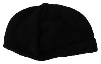 Black Virgin Wool Women Winter Beanie Cap Hat Dolce & Gabbana