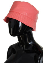 Peach Quilted Faux Leather Women Bucket Cap Hat Dolce & Gabbana