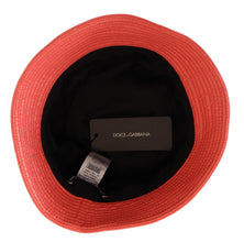 Peach Quilted Faux Leather Women Bucket Cap Hat Dolce & Gabbana