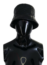Black Quilted Faux Leather Women Bucket Cap Hat Dolce & Gabbana