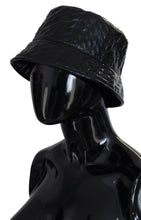 Black Quilted Faux Leather Women Bucket Cap Hat Dolce & Gabbana