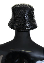 Black Quilted Faux Leather Women Bucket Cap Hat Dolce & Gabbana