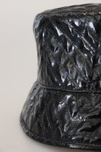 Black Quilted Faux Leather Women Bucket Cap Hat Dolce & Gabbana