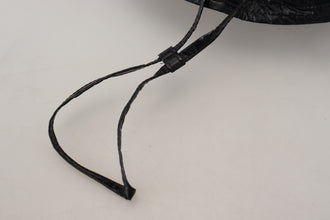 Black Quilted Faux Leather Women Bucket Cap Hat Dolce & Gabbana