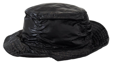 Black Quilted Faux Leather Women Bucket Cap Hat Dolce & Gabbana