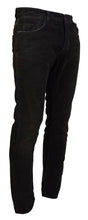 Gray Cotton Corduroy Men Casual Jeans Costume National